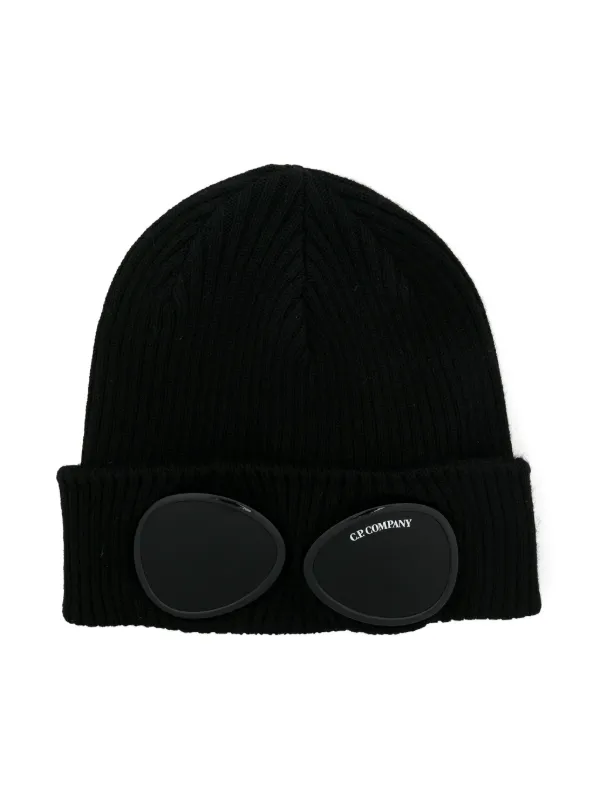 C.P. Company Kids Goggles detail Wool Beanie Black FARFETCH PT