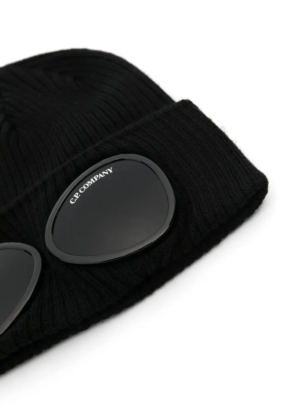 C.P. Company Kids Goggles-detail wool beanie - Zwart