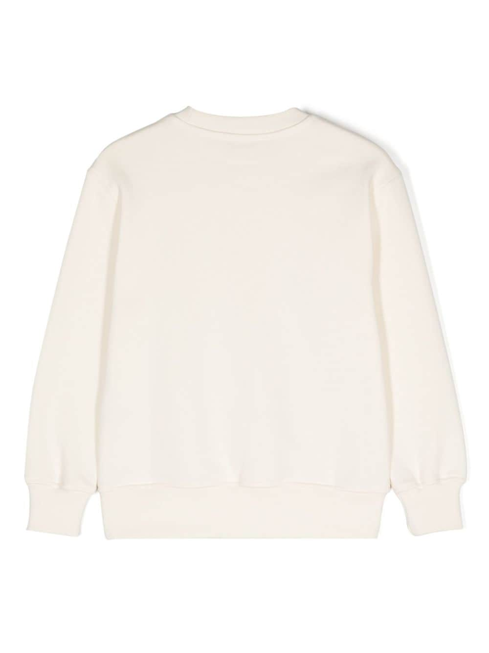 MSGM Kids Katoenen sweater met logoprint - Beige