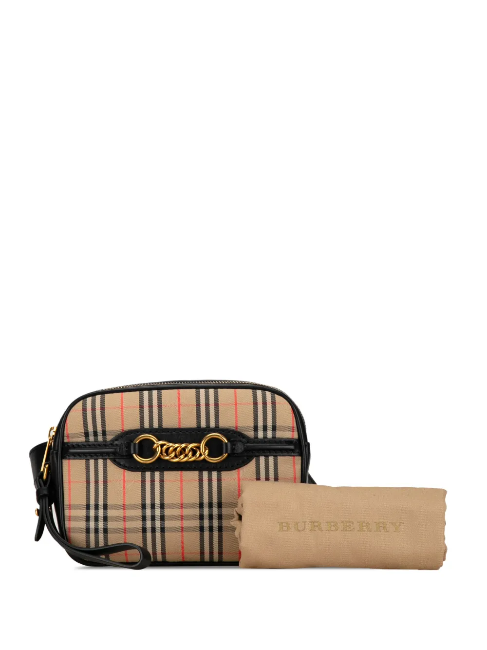 Burberry Pre Owned 2000 2017 Haymarket Check Knight 1983 Link Belt Bag Brown FARFETCH PT