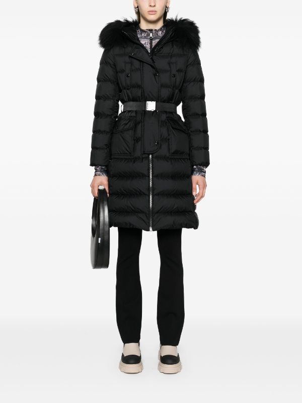 Moncler Khloe Hooded Down Coat Black FARFETCH HK