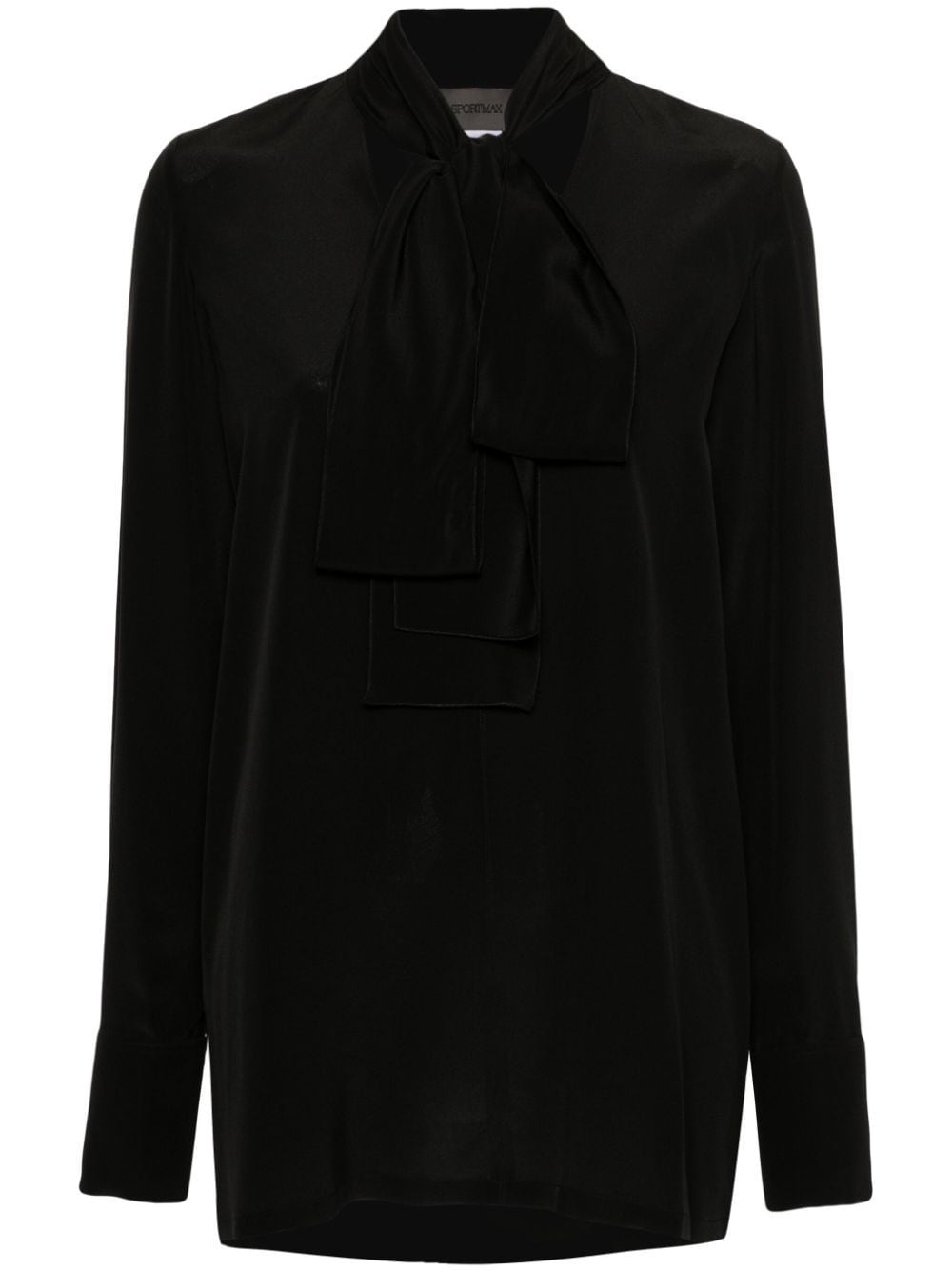 Shop Sportmax Elleni V-neck Silk Blouse In Black