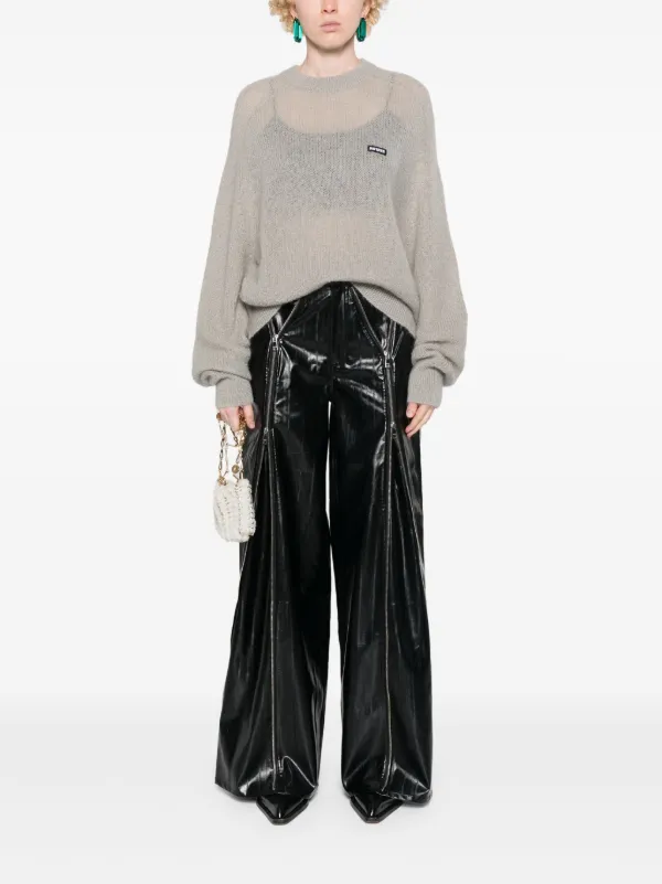 ROTATE BIRGER CHRISTENSEN logo-patch Sweater | Grey | FARFETCH