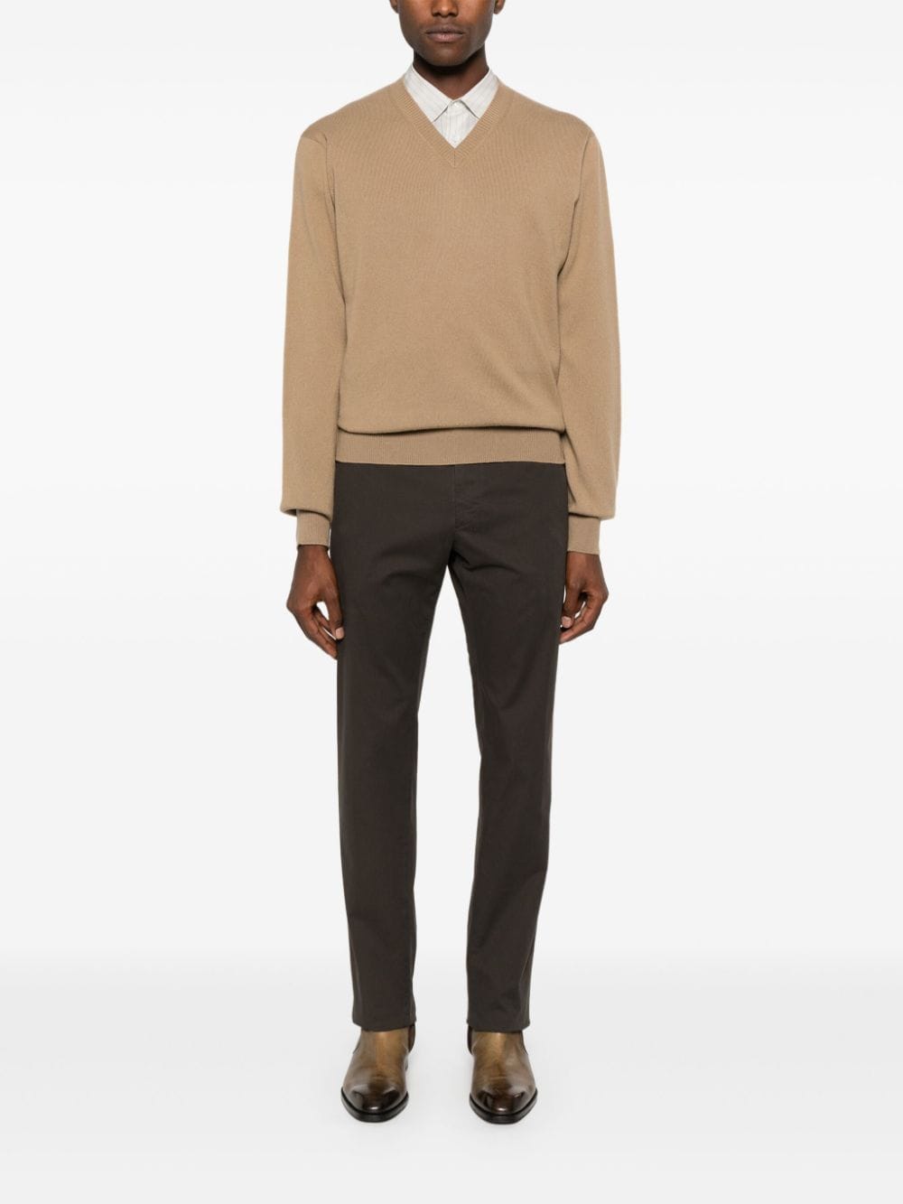 Zegna pressed-crease trousers - Bruin