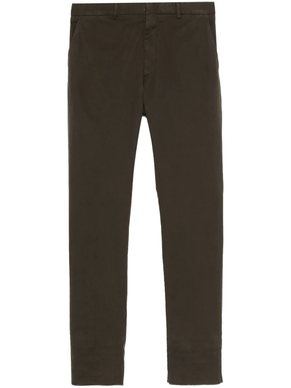 Zegna Pressed-crease Trousers In Brown