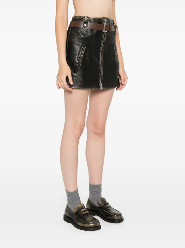 Prada レザー ミニスカート | ブラック | FARFETCH JP