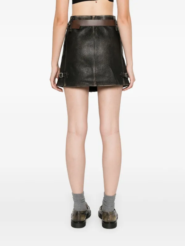 スカート PRADA Leather Skirt size40 Prada black leather skirt – Boro Detroit
