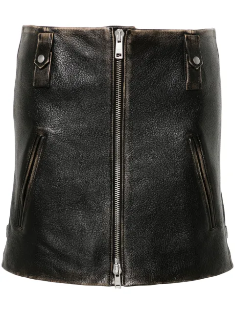 Prada leather mini skirt