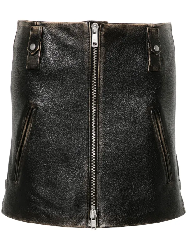 スカート PRADA Leather Skirt size40 Prada Leather Mini Skirt | Black | FARFETCH