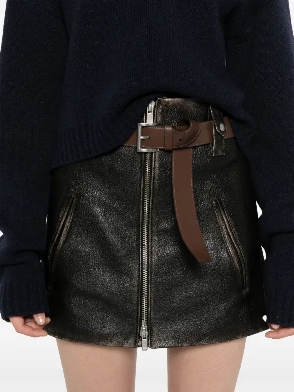 Prada レザー ミニスカート | ブラック | FARFETCH JP