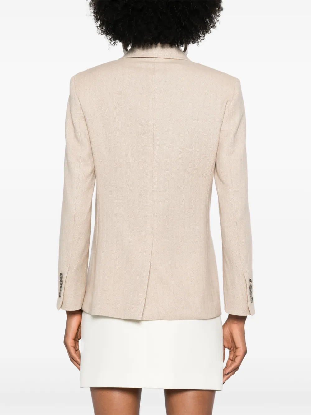 Shop Max Mara Carpi Single-breasted Blazer In Neutrals