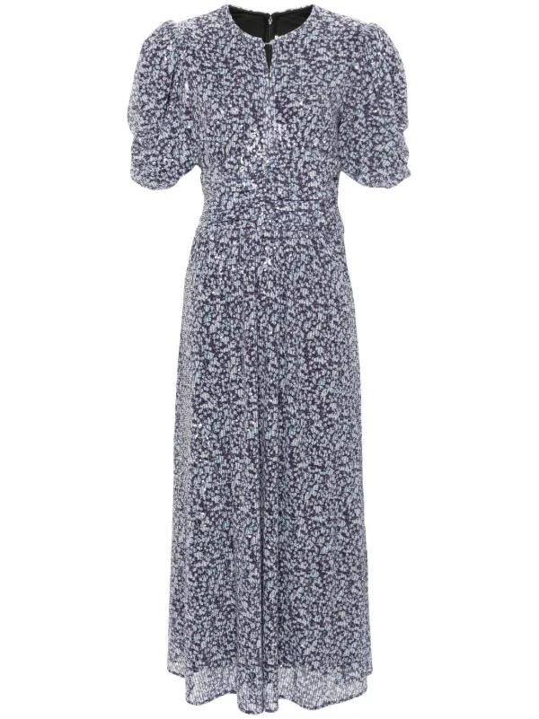 ROTATE BIRGER CHRISTENSEN Sequinned Printed Maxi Dress | Purple | FARFETCH  JO