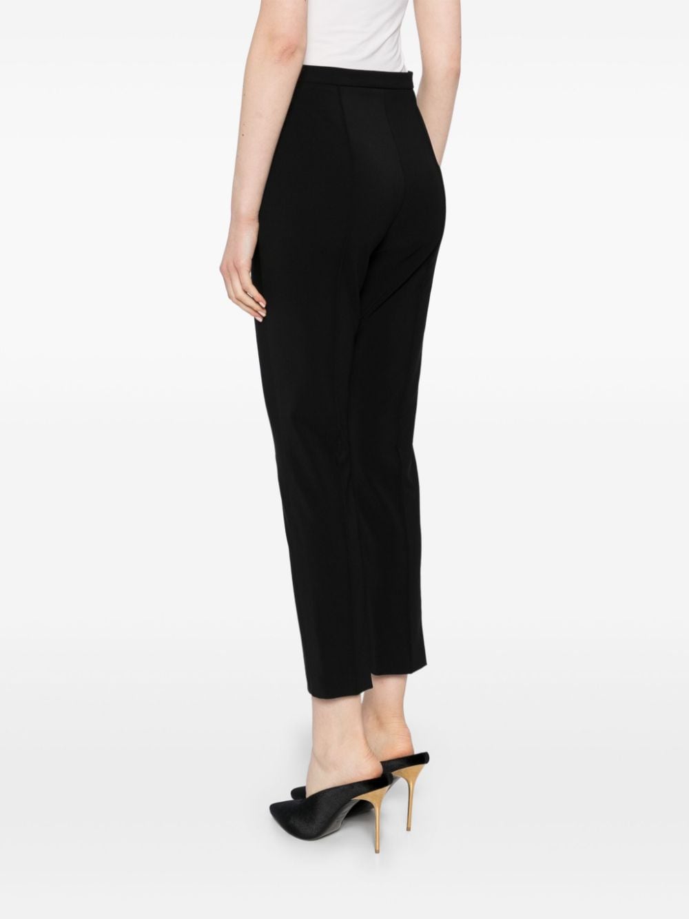 Shop Elisabetta Franchi Horsebit Technical Trousers In Nero