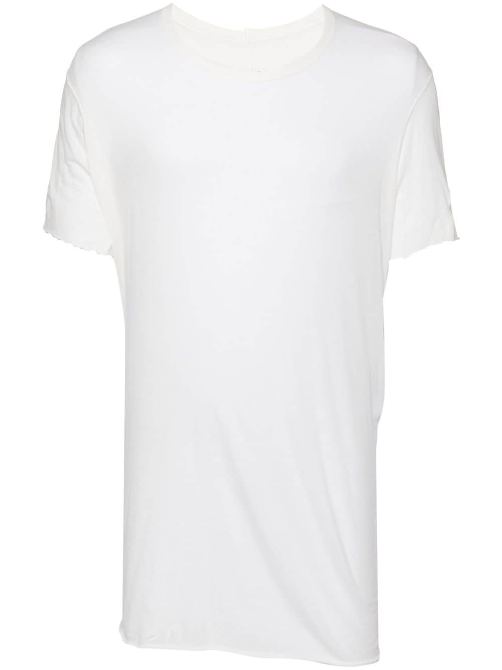 Rick Owens Raw Cut-hem Cotton T-shirt In White