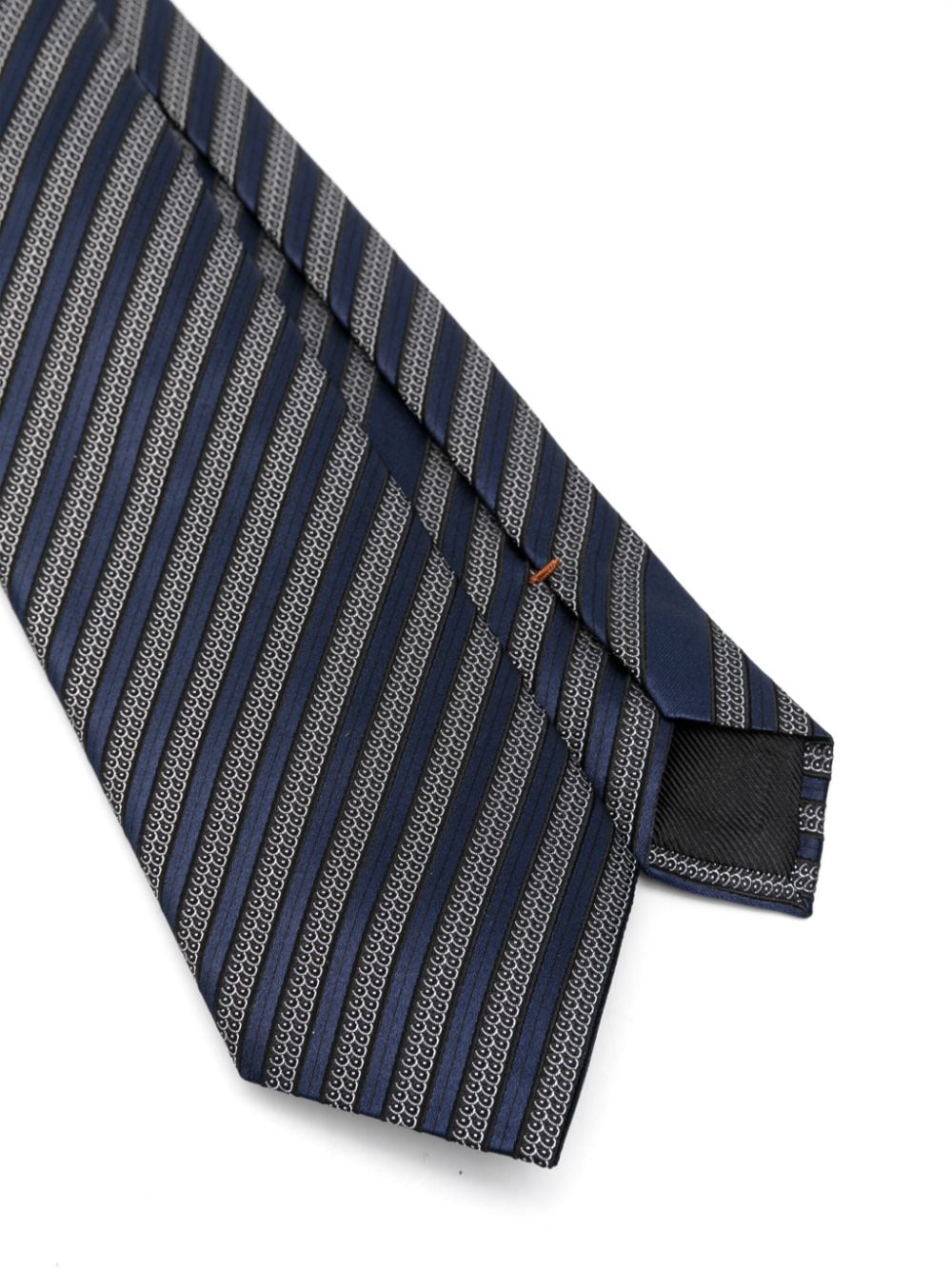 Zegna striped tie - Blauw