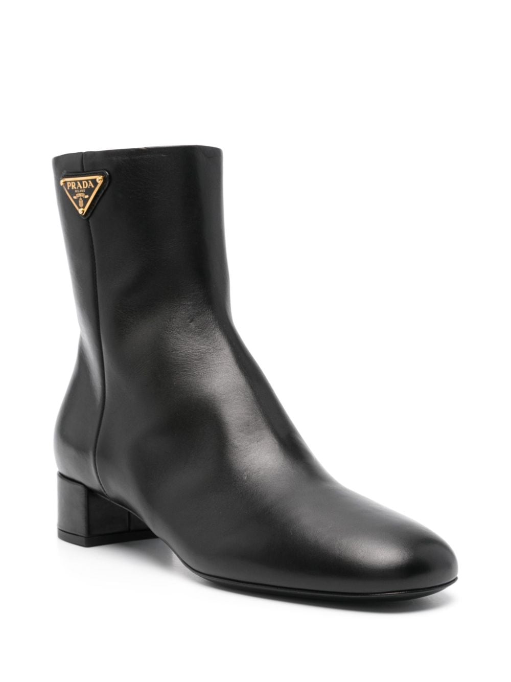 Prada triangle logo Leather Boots Schwarz FARFETCH DE