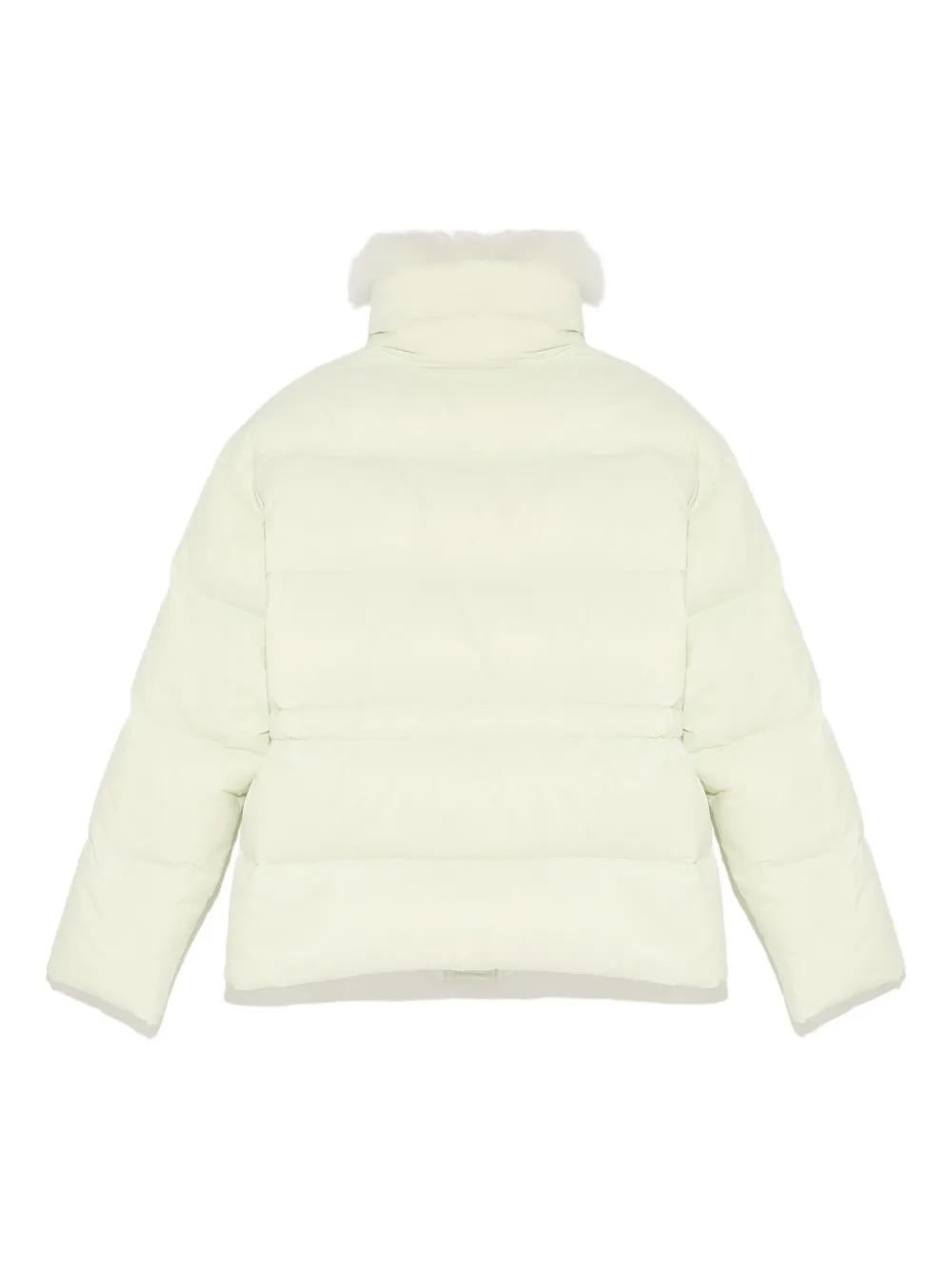 Yves Salomon leather-trim puffer jacket Groen