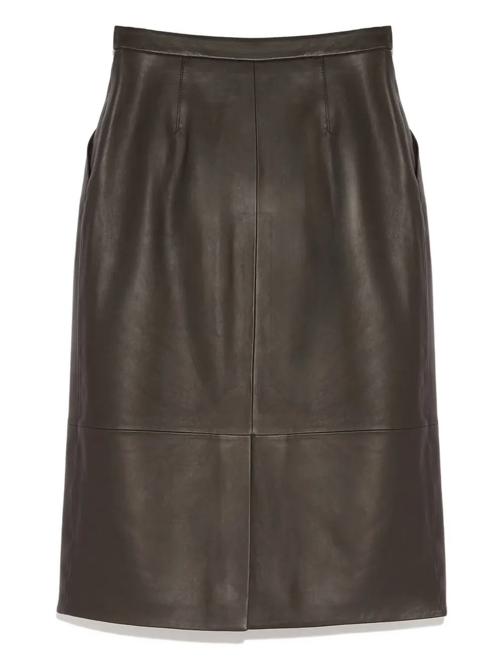 Yves Salomon leather midi skirt - Bruin