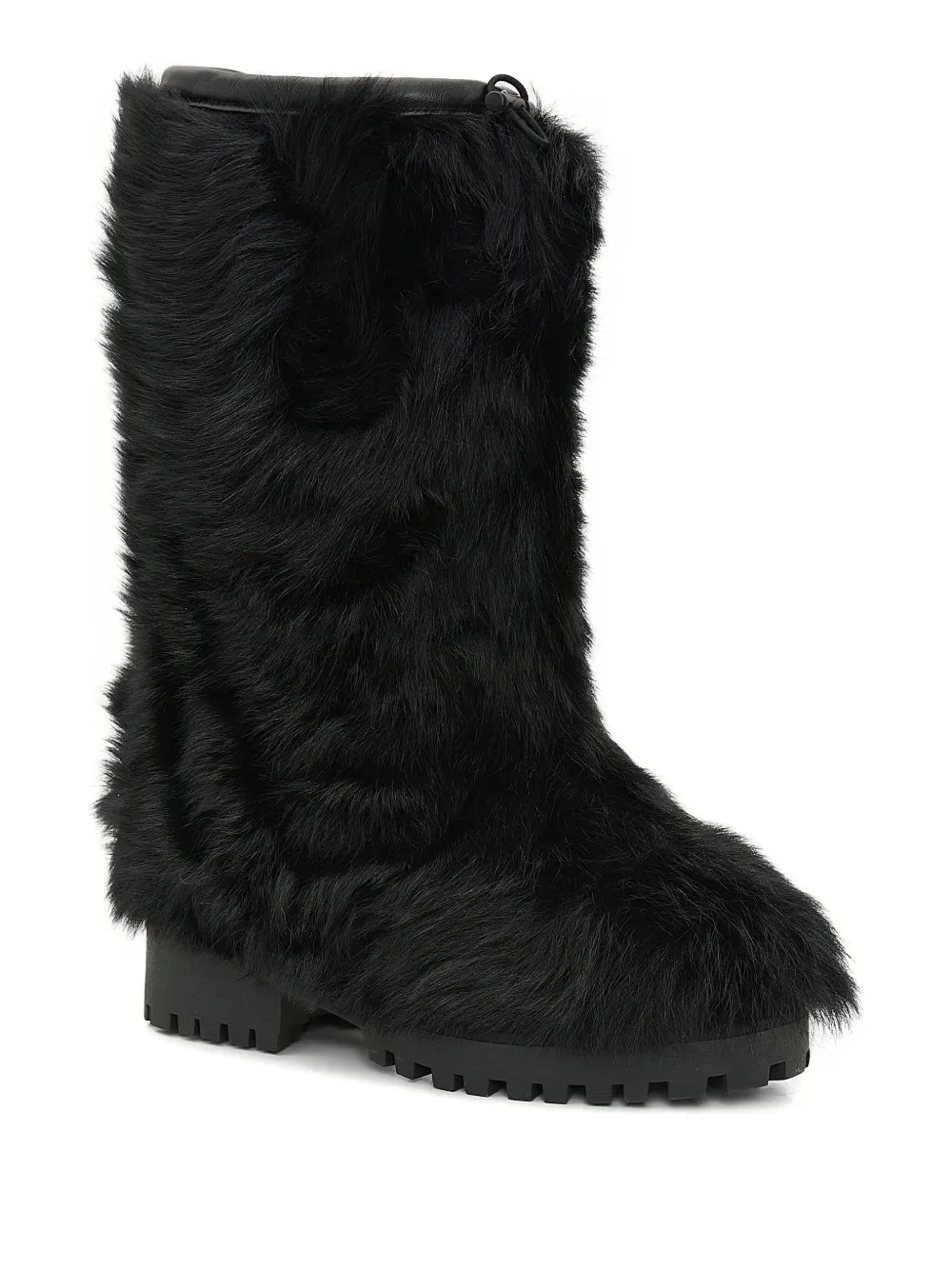 Yves Salomon Shearling Knee-high Boots In Black