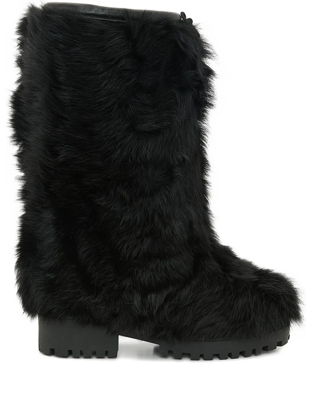Yves Salomon Shearling Knee-high Boots In Black