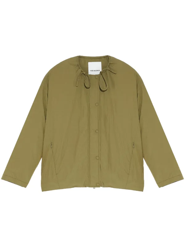 Yves Salomon Drawstring-neck Down Jacket in Green