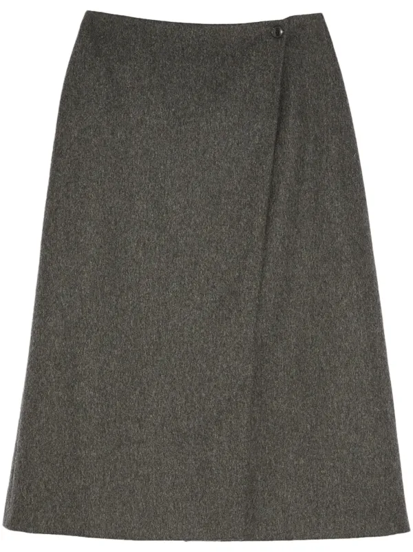 Yves Salomon A-line Skirt in Grey