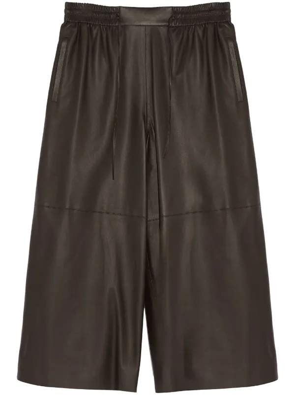 Yves Salomon Culotte Leather Trousers in Brown