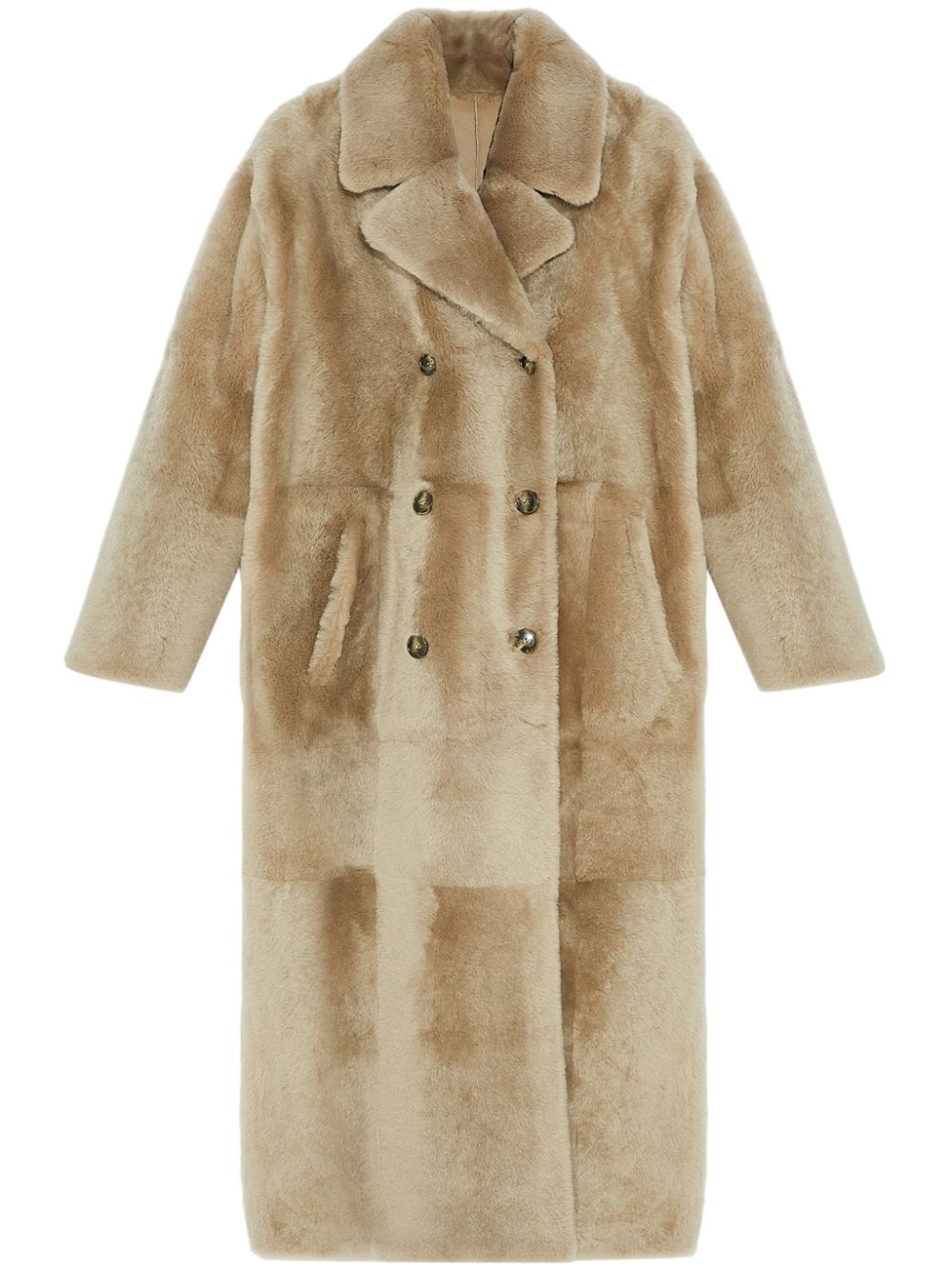 Yves Salomon Lammy coat Bruin