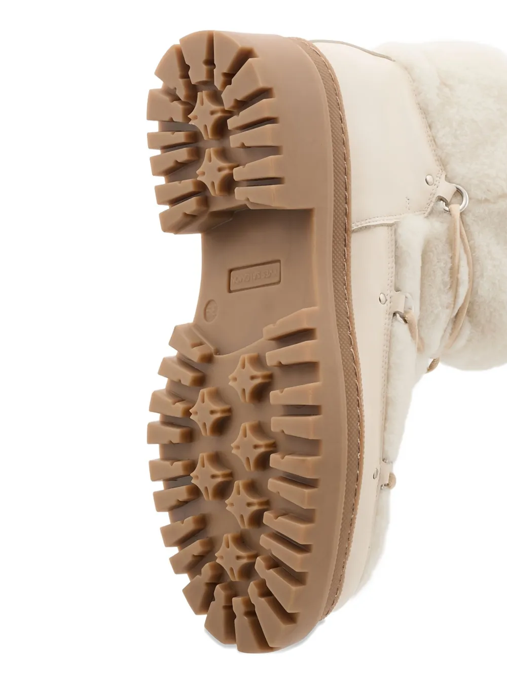 Yves Salomon Shearling And Leather Ankle Boots In White