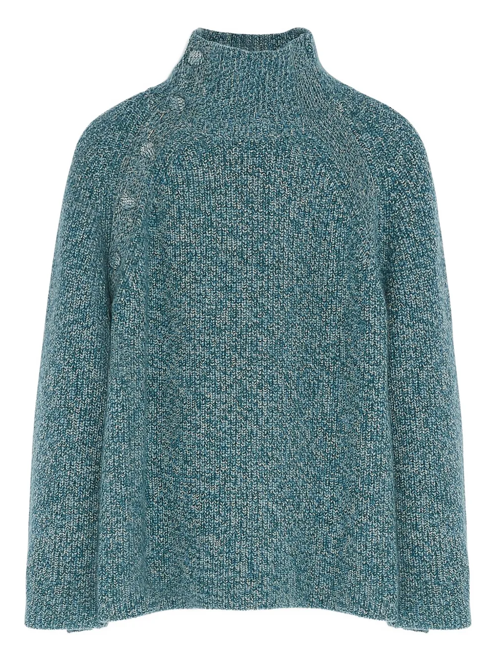 Yves Salomon funnel-neck button-detail sweater | Blue | Image 1