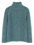 Yves Salomon funnel-neck button-detail sweater - Blue