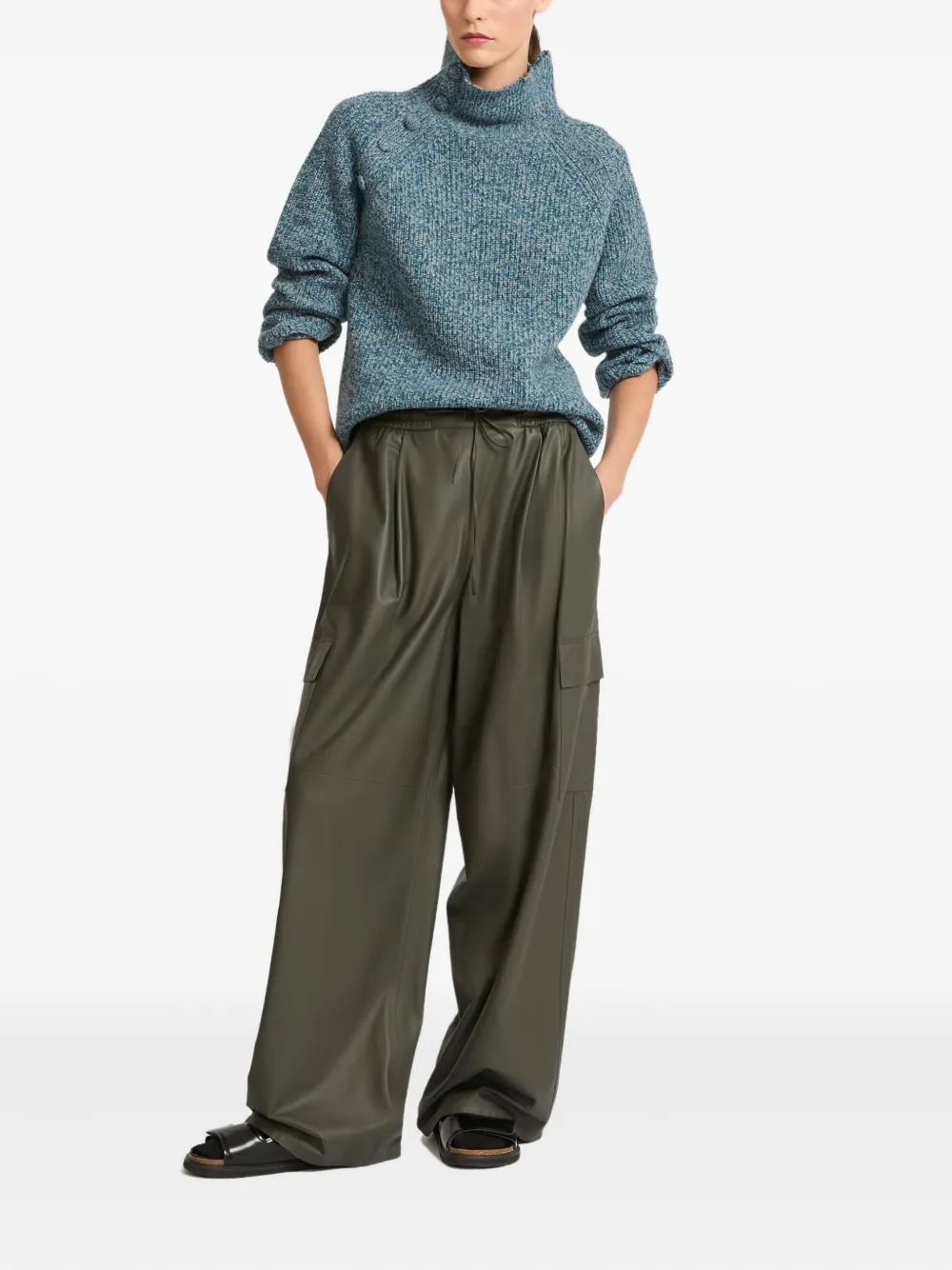 Yves Salomon funnel-neck button-detail sweater | Knitted Sweaters | Image 2