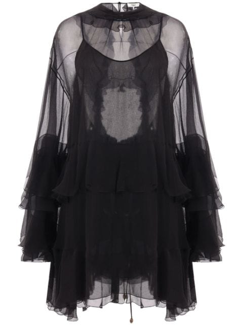 Chloé ruffled silk-georgette mini dress