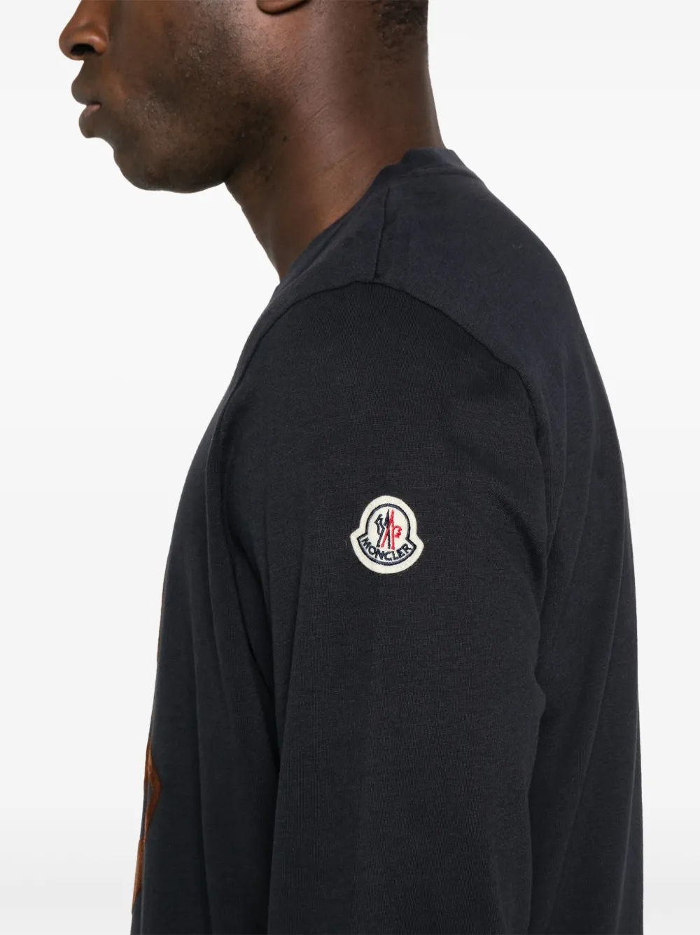 Moncler T-shirt met logo Blauw