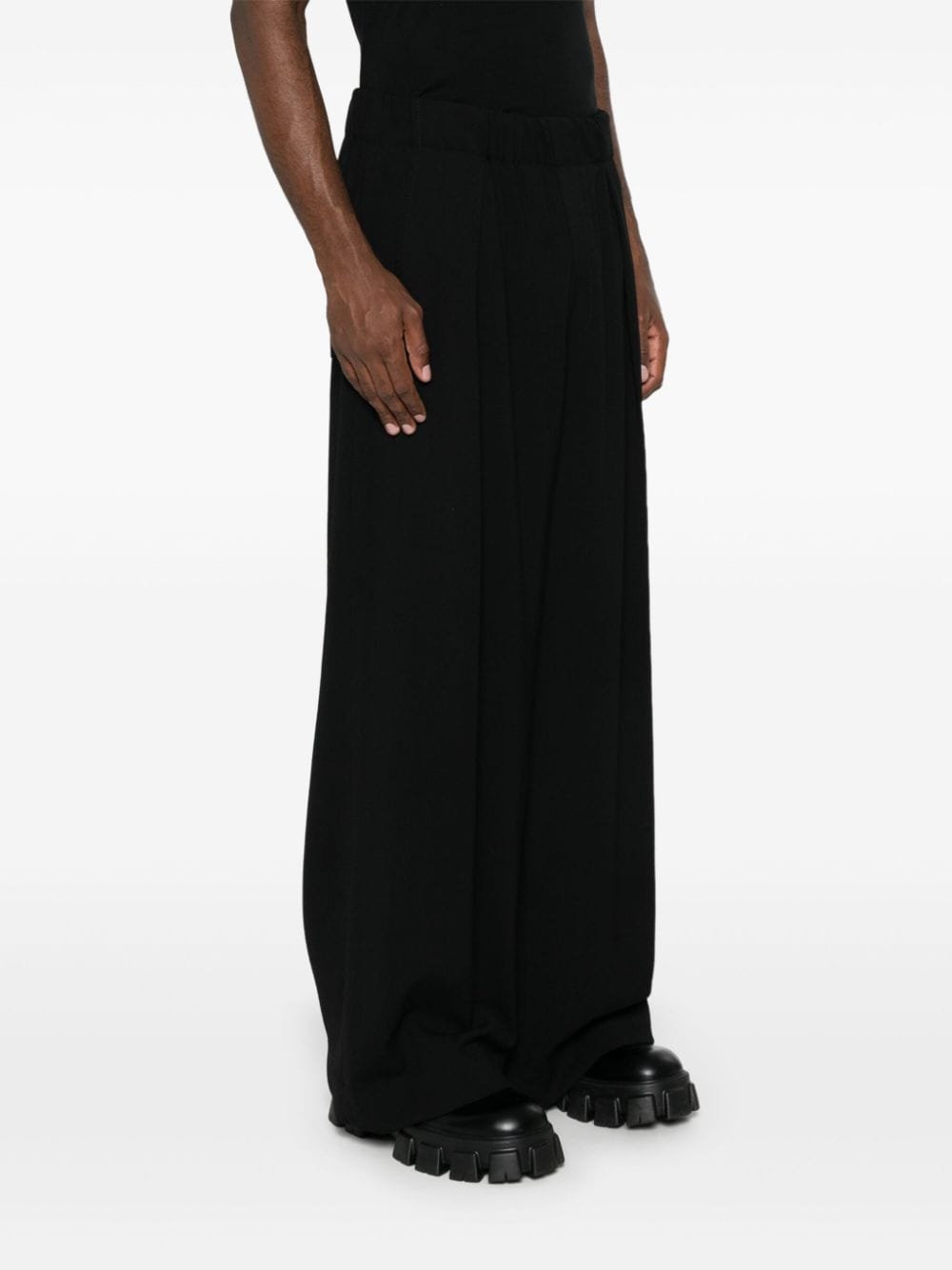 Shop Société Anonyme Gatsby Wide-leg Twill Trousers In Black