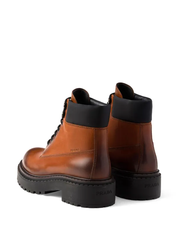 靴 archive prada leather boots 27cm Prada Leather Boots | Brown | FARFETCH IN