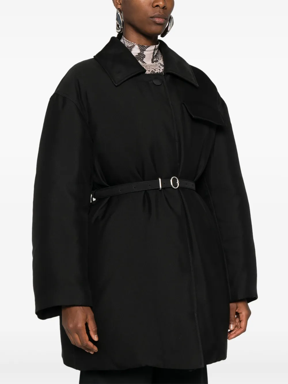 Jil Sander Gewatteerde jas Zwart