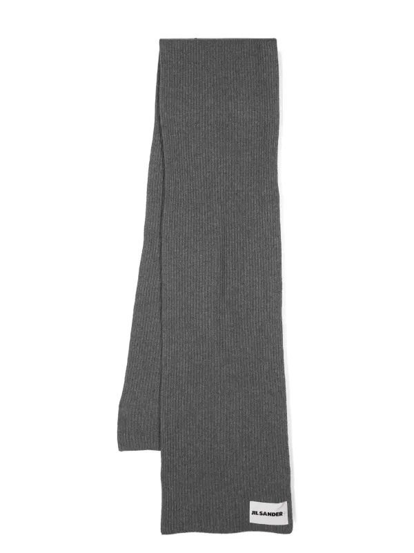 【Jil Sander】リブニットウールスカーフ Jil Sander リブニット スカーフ | グレー | FARFETCH JP