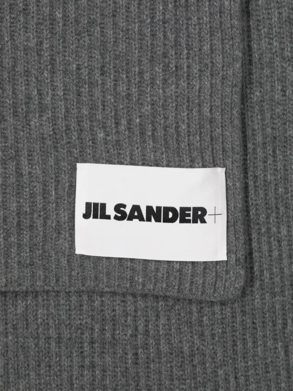 Jil Sander リブニット スカーフ | グレー | FARFETCH JP