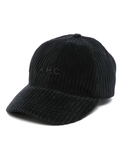 A.P.C. Charlie logo-embroidered corduroy cap