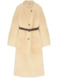 Yves Salomon belted shearling coat - Neutrals
