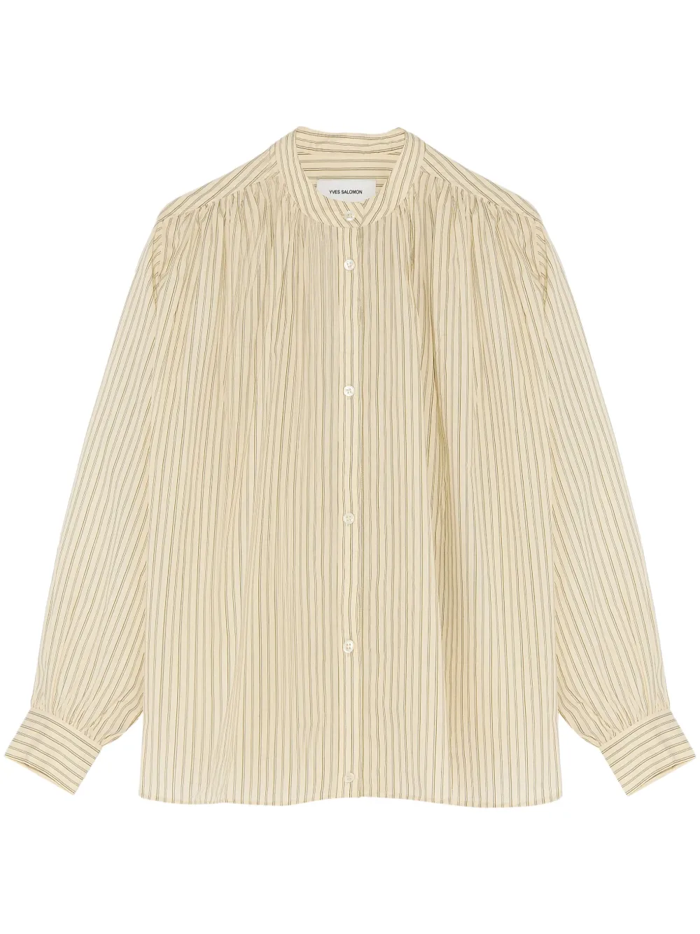 Yves Salomon Geplooide Blouse Beige