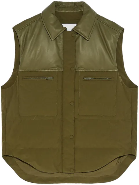 Yves Salomon leather-panels down gilet
