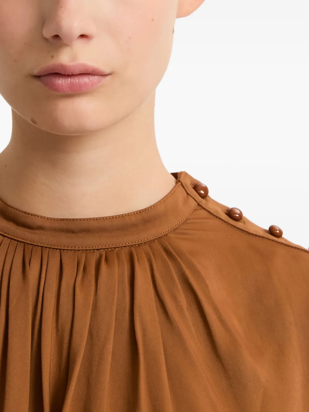 Yves Salomon Blouse verfraaid met knopen Bruin