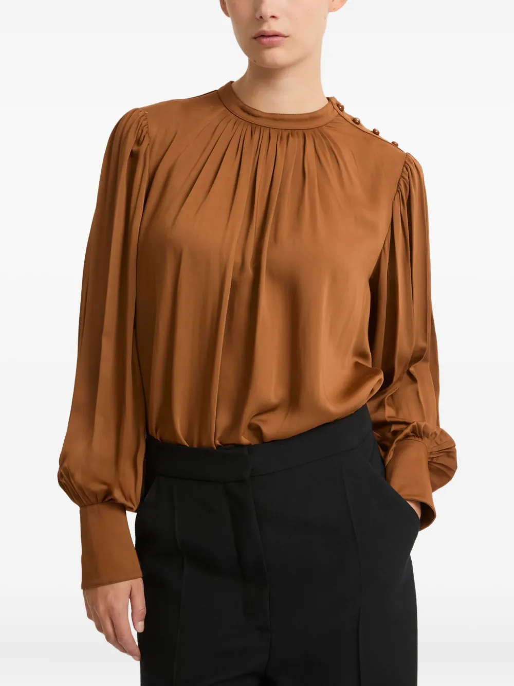 Yves Salomon Blouse verfraaid met knopen Bruin