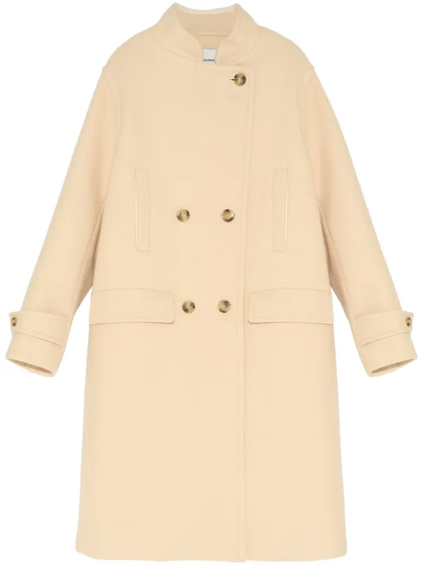 Yves Salomon Wool Coat in Neutrals