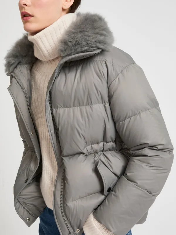 Yves Salomon faux-fur Trimmed Puffer Jacket Grey FARFETCH BH
