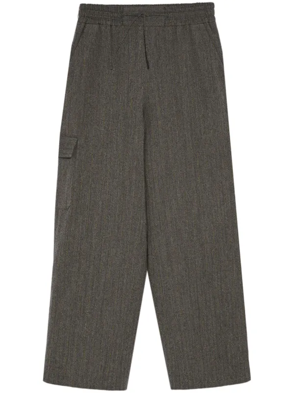 Yves Salomon Drawstring Cargo Trousers in Grey