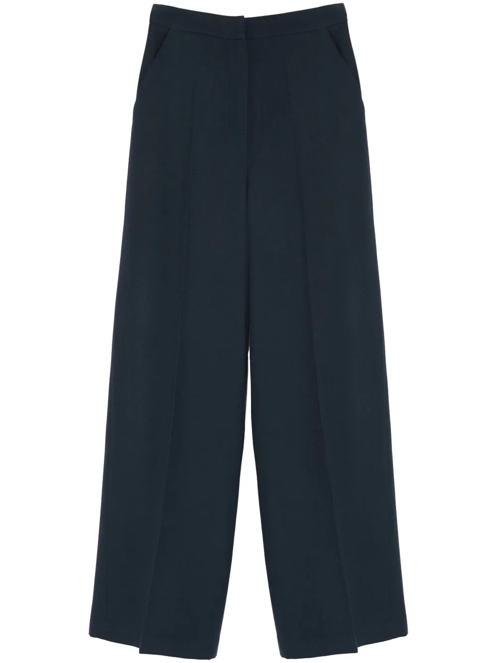 Yves Salomon Wool Tailored Trousers In Blue