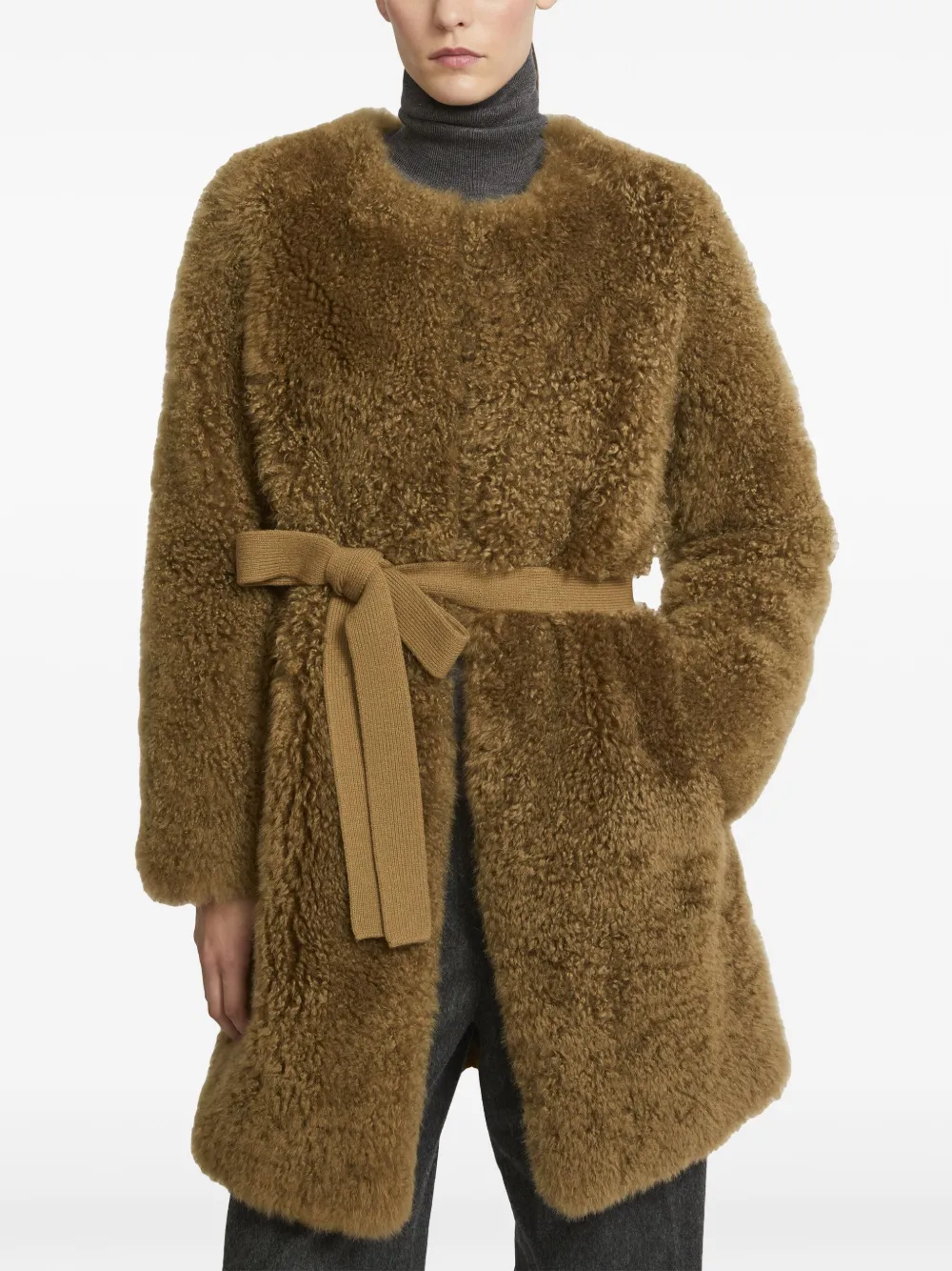 Yves Salomon Jas met ceintuur Bruin